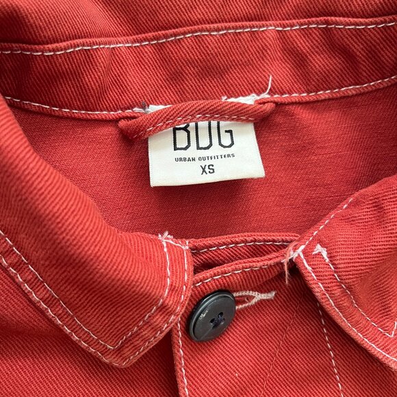 BDG Urban Outfitters Workwear Utility Chore Jacket in Rust, Burnt Red, Fall, XS - Picture 6 of 11